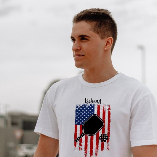 スター動揺してズ&ストライプフラグの編集可能な名前 Tシャツ