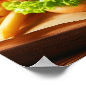 スター型のハンバーガー感覚 ポスター (角)