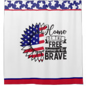 スター型の開花：自由への献上品 シャワーカーテン (正面)