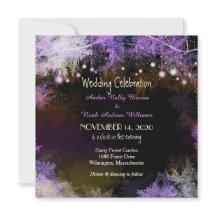 スター夕べフォレストパープル結婚式招待状