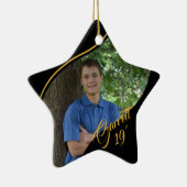 スター大学院の金ゴールドとブラック(Black with Year) セラミックオーナメント (右)