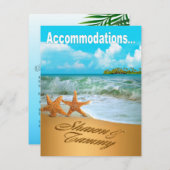 スター夫婦のビーチウェディング宿泊施設 招待状 (正面/裏面)