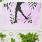 スター姿スケータータオルブラックパープル キッチンタオル (折り畳み)