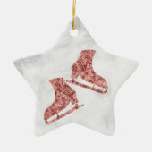 スター姿スケートで滑るオーナメント-バラ金ゴールド(メス) セラミックオーナメント (正面)