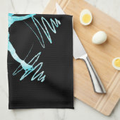 スター姿スケートで滑るタオルブレードブラックブ凍っていルー キッチンタオル (四つ折り)