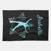 スター姿スケートで滑るタオルブレードブラックブ凍っていルー キッチンタオル (横)