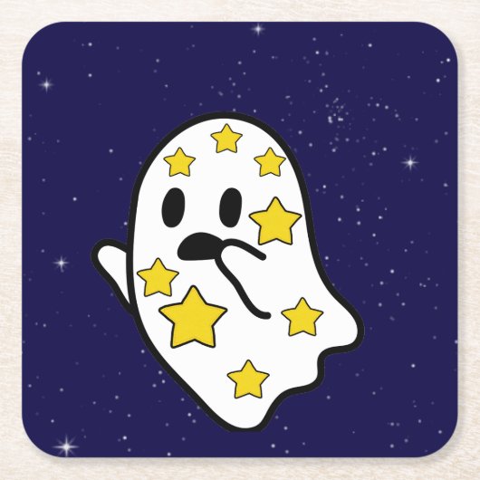 スター幽霊失ったイン宇宙 スクエアペーパーコースター (正面)