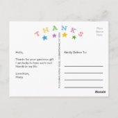 スター感謝してい | フォトベビーありがとうはがき ポストカード (裏面)