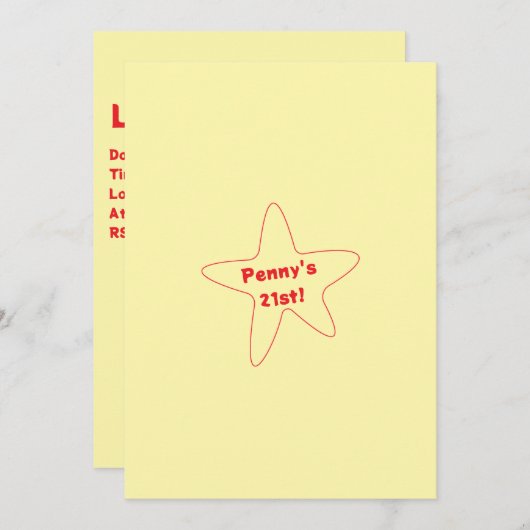 スター招待 招待状 (正面/裏面)