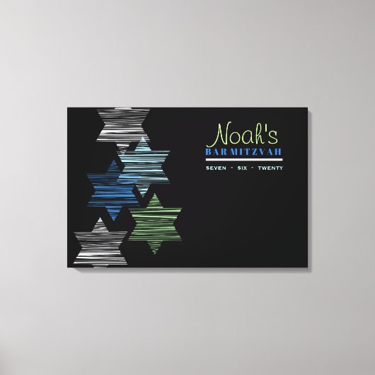 スター接続バルミツワーメモリサインインボード キャンバスプリント (正面)