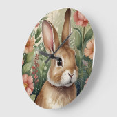 スター春バニークロック ラージ壁時計 (傾斜)