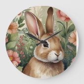 スター春バニークロック ラージ壁時計 (正面)