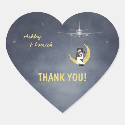 スター書スに感謝のステッ結婚カー ハートシール (正面)