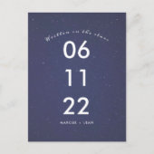 スター書ズの星の空で日付を保存 ポストカード (正面)