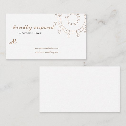 スター書ズウェディングRSVPカード エンクロージャーカード (正面/裏面)