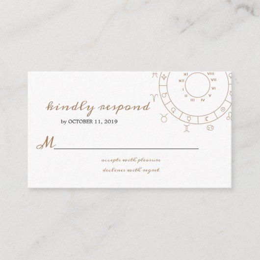 スター書ズウェディングRSVPカード エンクロージャーカード (正面)