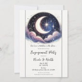 スター書ズウォーター・カラー・ムーン・婚約パーティ 招待状 (正面)