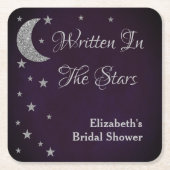 スター書ズブライダルシャワー スクエアペーパーコースター (正面)