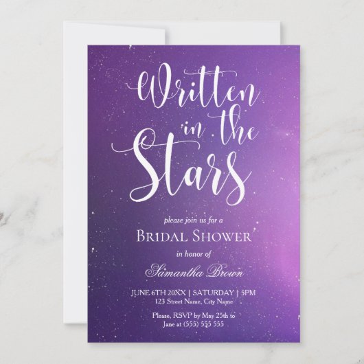 スター書ズブライダルシャワー 招待状 (正面)