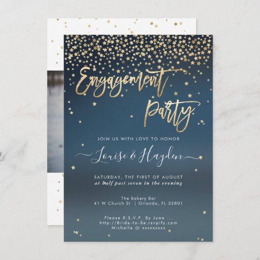 スター書ズ婚約パーティ 案内状 (正面/裏面)