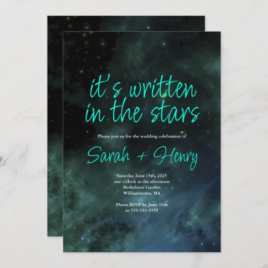 スター書ズ結婚式招待状だ 招待状 (正面/裏面)