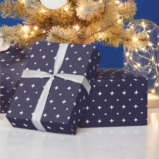 スター柄+銀河コズミック ラッピングペーパー (クリスマス)