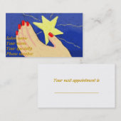 スター爪、 ネイルテックの名刺をキャッチ 予約カード (正面/裏面)