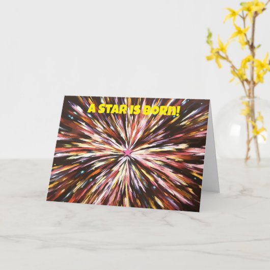 スター生まれは新しいジョブおめでとうカード カード (黄色い花)