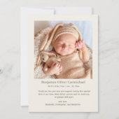 スター男女兼用ミニマルシンプルズスウィートベビー 案内状 (正面)