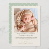 スター男女兼用ミニマルシンプルズスウィートベビー 案内状 (正面/裏面)