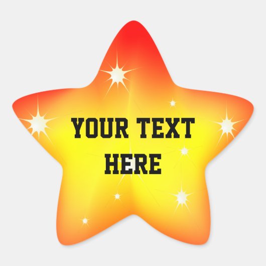 スター白熱［赤熱］光を放つステッカー 星シール (正面)