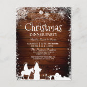 スター素朴ズLightsメアリー&ジョセフのクリスマスパーティー インビテーションポストカード (正面)