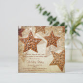 スター素朴ツリーオーナメントクリスマスパーティー 招待状 (スタンド正面)