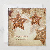 スター素朴ツリーオーナメントクリスマスパーティー 招待状 (裏面)