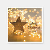 スター素朴ライトとクリスマスライト スタンダードカクテルナプキン (正面)