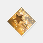 スター素朴ライトとクリスマスライト スタンダードカクテルナプキン (角)