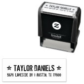 スター素朴差出人住所スタンプ セルフインキングスタンプ (インサイチュ)