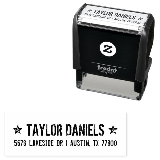 スター素朴差出人住所スタンプ セルフインキングスタンプ (インサイチュ)