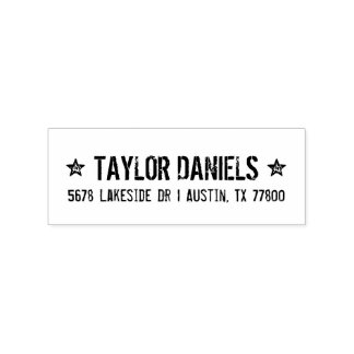 スター素朴差出人住所スタンプ ラバースタンプ