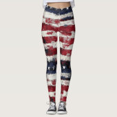 スター素朴&ストライプ愛国的 レギンス (正面)