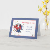 スター考えるとストライプを持つアメリカ合衆国のギフト カード (黄色い花)