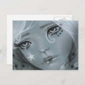 スター落ちたドール顔はがき ポストカード (正面/裏面)