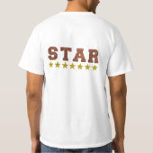 スター評価 面白い かわいい スマイル スター デザイン Tシャツ (裏面)