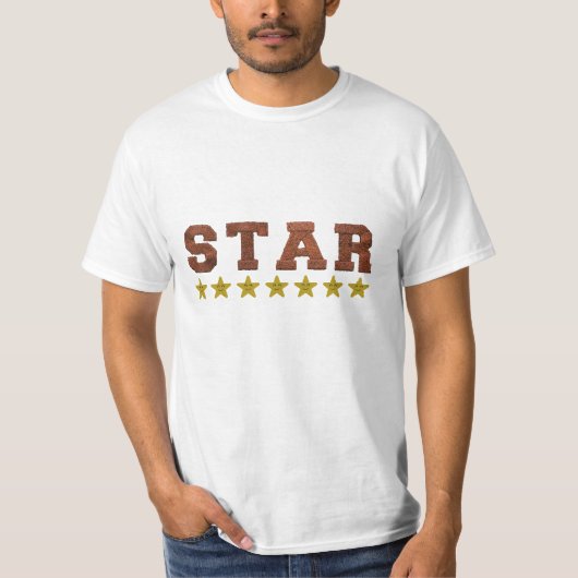 スター評価 面白い かわいい スマイル スター デザイン Tシャツ (正面)