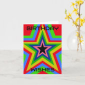 スター誕生日カード カード (黄色い花)