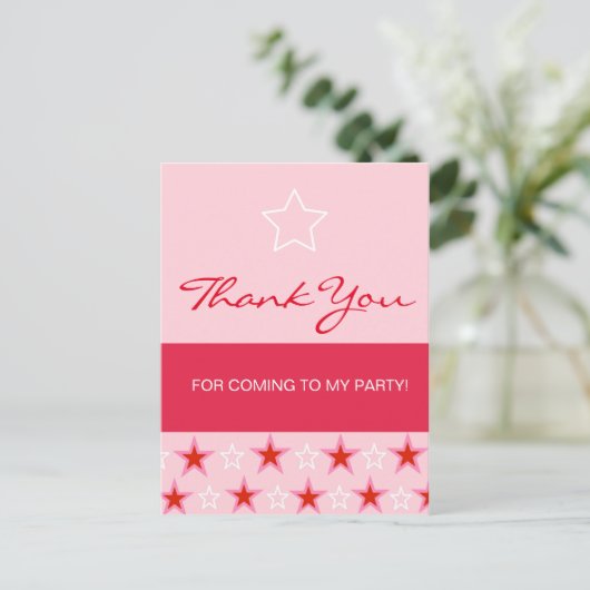 スター誕生日ガールありがとう ポストカード (スタンド正面)