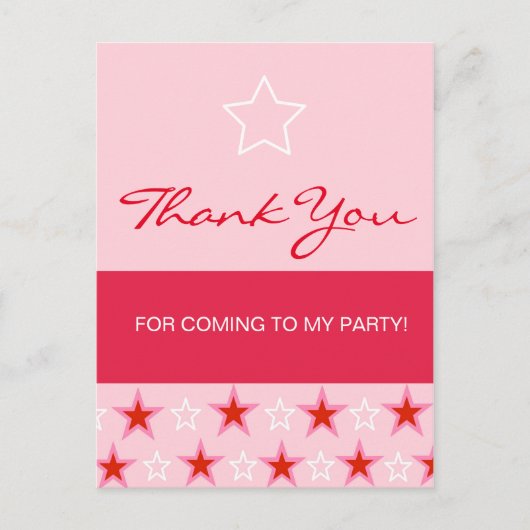 スター誕生日ガールありがとう ポストカード (正面)