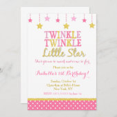スター誕生日パーティーへの招待 招待状 (正面/裏面)