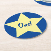 スター誕生日パーティー ラウンドペーパーコースター (アングル)