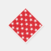 スター赤と白プリント紙ナプキンス スタンダードカクテルナプキン (角)